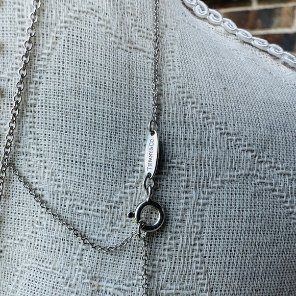 Tiffany Elsa Peretti Sterling and Turquoise Teardrop Necklace, 16-18" - Picture 7 of 10